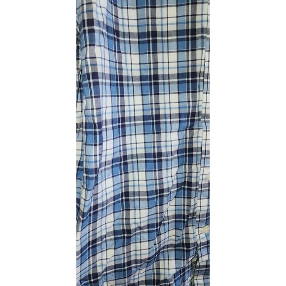 Goodfellow Blue & White Plaid Long Sleeve Button-Up Shirt Size L - Picture 8 of 10
